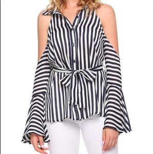 Blue and White Stripe Blouse